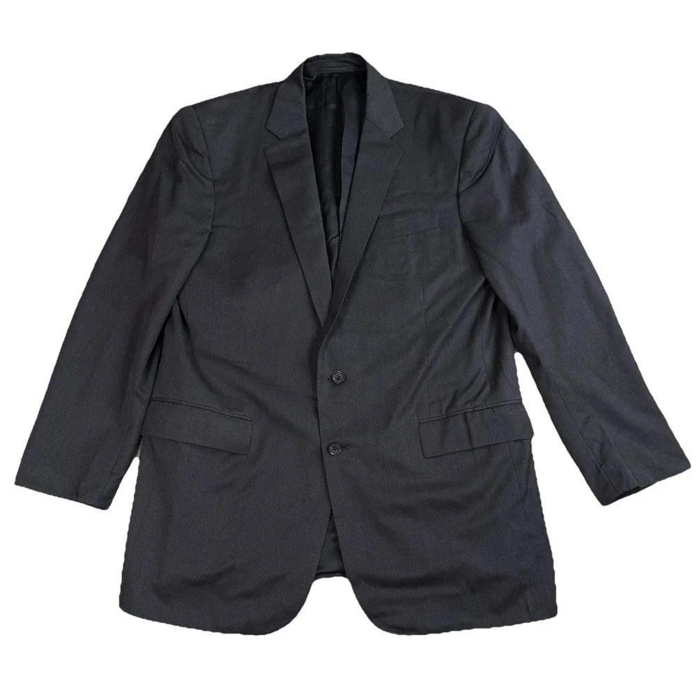 Ralph lauren Blazer Mens 44L Gray Black Label Suit Jacket Wool Italy Sport Coat
